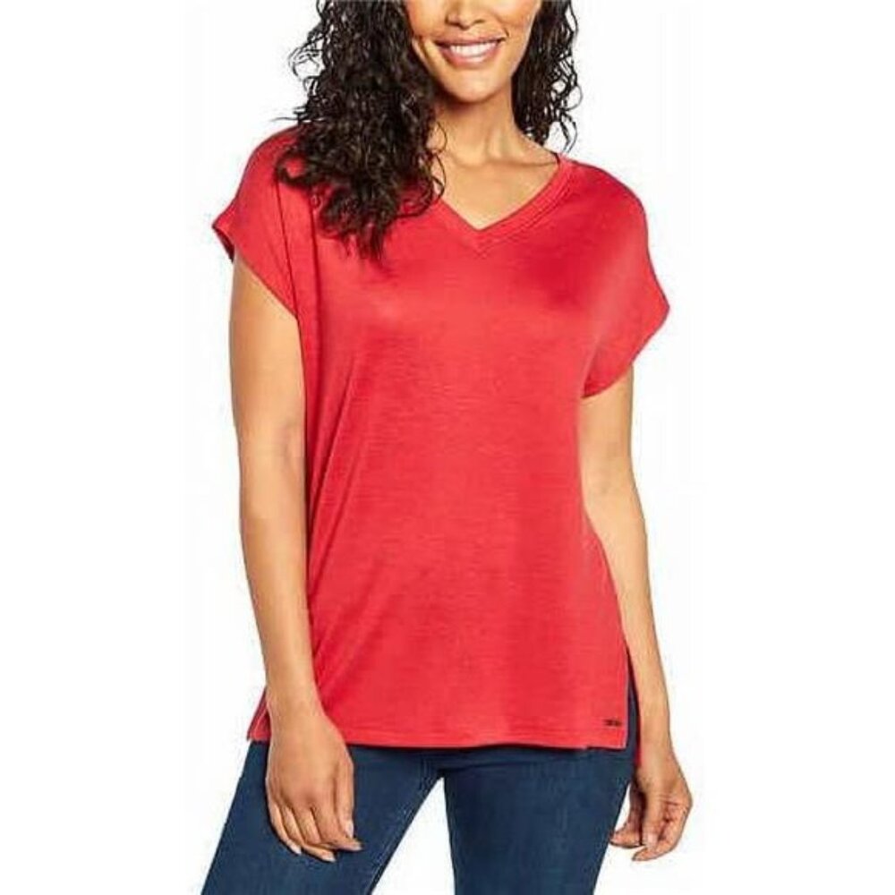 Orvis Womens V-Neck Tunic Top (X-Small, Burnt Clay)